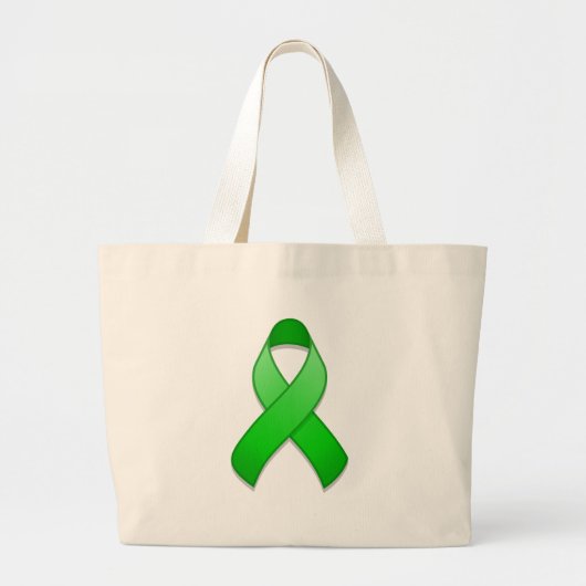Green Awareness Ribbon Bag Grote Tote Bag (Voorkant)