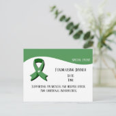 Green Awareness Ribbon Event Briefkaart (Staand voorkant)