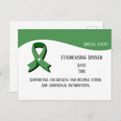 Green Awareness Ribbon Event Briefkaart (Voorkant / Achterkant)