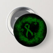 Green Awareness Ribbon Grunge Ronde Button 7,6 Cm (Voorkant /achterkant)