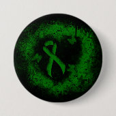 Green Awareness Ribbon Grunge Ronde Button 7,6 Cm (Voorkant)