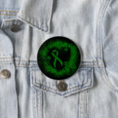 Green Awareness Ribbon Grunge Ronde Button 7,6 Cm (In situ)