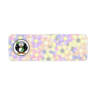 Green Awareness Ribbon Penguin Etiket