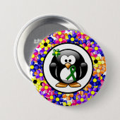 Green Awareness Ribbon Penguin Ronde Button 7,6 Cm (Voorkant /achterkant)