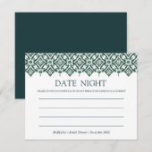 Green Azulejo Spaanse Tegel Shower Date Night Advieskaart (Voorkant / Achterkant)