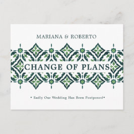 Green Azulejo | Spanish Tegel LACE VERANDERING VAN Aankondigingskaart