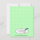 Green Baby Animal Mobile Baby shower Invitation Kaart (Achterkant)