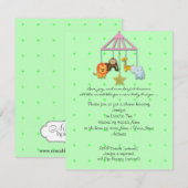 Green Baby Animal Mobile Baby shower Invitation Kaart (Voorkant / Achterkant)