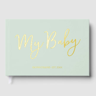 Green Baby Book Script Folie Keepsake voor moeder Gastenboek