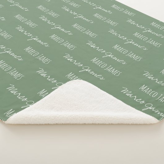 Green Baby Boy Blanket Aangepaste naam herhaald Sherpa Deken (3/4)