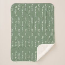 Green Baby Boy Blanket Aangepaste naam herhaald Sherpa Deken