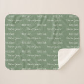 Green Baby Boy Blanket Aangepaste naam herhaald Sherpa Deken (Voorkant (horizontaal))