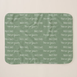 Green Baby Boy Blanket Aangepaste naam herhaald Sherpa Deken