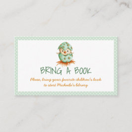 Green Baby Chick Hatching Neutraal Breng een boek Informatiekaartje