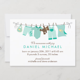 Green Baby Clothesline New Baby Aankondiging