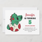 Green Baby Dino in Egg Cute Kinder Dinosaur Birthd Kaart (Voorkant)