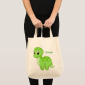 Green Baby Dinosaur Tote Bag (Voorkant (product))