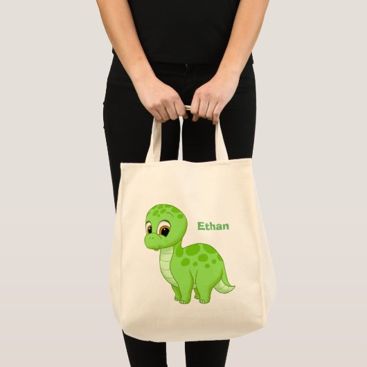 Green Baby Dinosaur Tote Bag (Voorkant (product))
