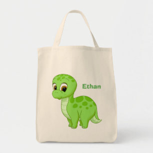 Green Baby Dinosaur Tote Bag