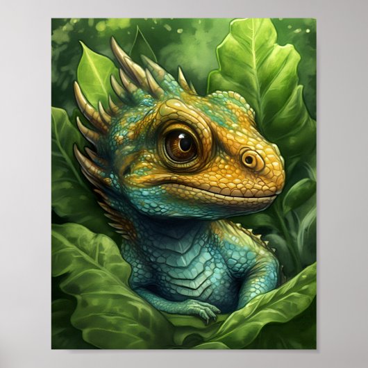 Green Baby Dragon Poster (Voorkant)
