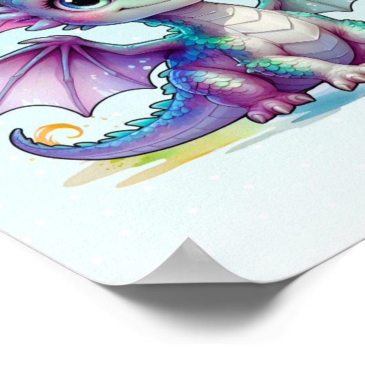 Green Baby Dragon-Poster Poster (Hoek)