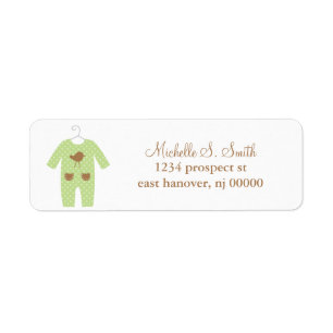 Green Baby Outfit Adresetiketten Etiket