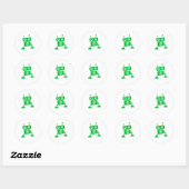 Green Baby Robot Ronde Sticker (Vel)