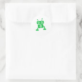 Green Baby Robot Ronde Sticker (Tas)