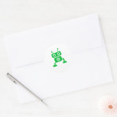Green Baby Robot Ronde Sticker (Envelop)
