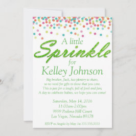 Green Baby Sprinkle Shower Invite Kaart