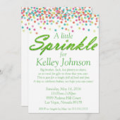 Green Baby Sprinkle Shower Invite Kaart (Voorkant / Achterkant)