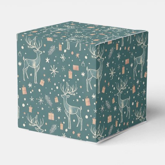 Green background with deer, gift packaging bedankdoosjes (Achterkant)