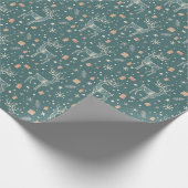 Green background with deer, gift packaging cadeaupapier (Hoek)