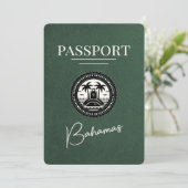 Green Bahamas Passport Bewaar de datum Save The Date (Staand voorkant)