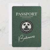 Green Bahamas Passport Bewaar de datum Save The Date (Voorkant)