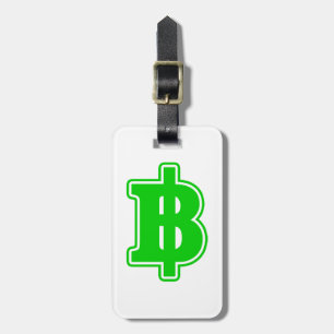 GREEN BAHT SIGN ฿ Thaise ฿ Bagagelabel