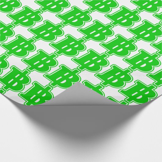 GREEN BAHT SIGN ฿ Thaise ฿ Cadeaupapier (Hoek)