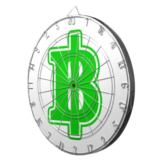 GREEN BAHT SIGN ฿ Thaise ฿ Dartbord (Voorkant Rechts)