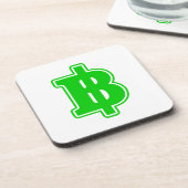 GREEN BAHT SIGN ฿ Thaise ฿ Drankjes Onderzetter (Linkerzijde)