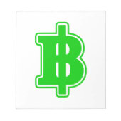 GREEN BAHT SIGN ฿ Thaise ฿ Notitieblok (Voorkant)