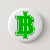 GREEN BAHT SIGN ฿ Thaise ฿ Ronde Button 5,7 Cm (Voorkant)