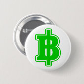 GREEN BAHT SIGN ฿ Thaise ฿ Ronde Button 5,7 Cm (Voorkant /achterkant)