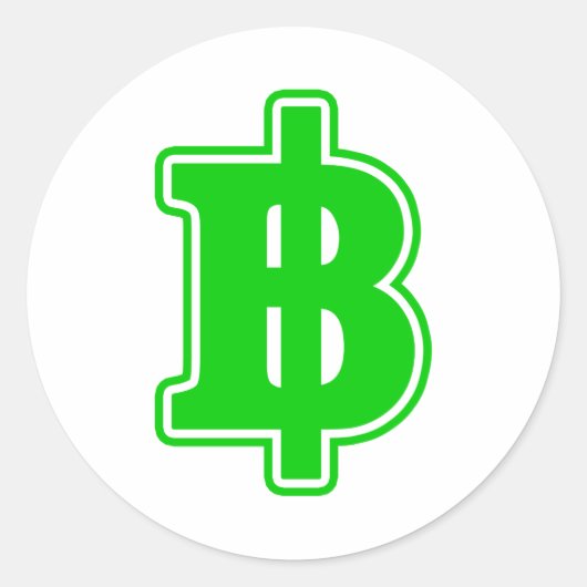 GREEN BAHT SIGN ฿ Thaise ฿ Ronde Sticker (Voorkant)