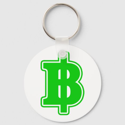 GREEN BAHT SIGN ฿ Thaise ฿ Sleutelhanger (Voorkant)