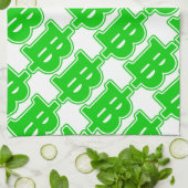 GREEN BAHT SIGN ฿ Thaise ฿ Theedoek (Gevouwen)