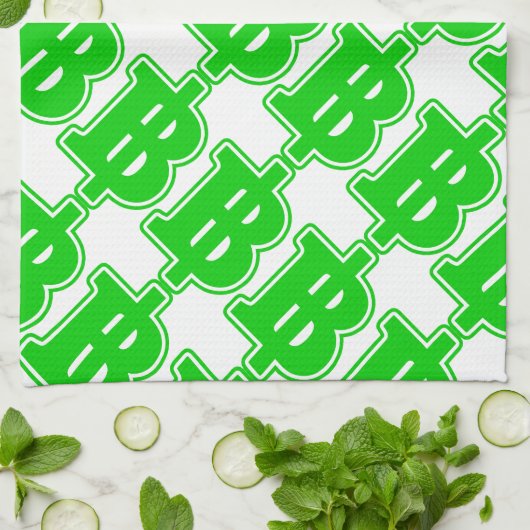 GREEN BAHT SIGN ฿ Thaise ฿ Theedoek (Gevouwen)