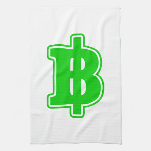 GREEN BAHT SIGN ฿ Thaise ฿ Theedoek