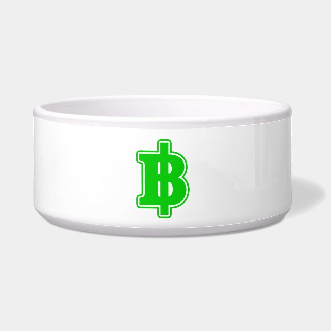 GREEN BAHT SIGN ฿ Thaise ฿ Voerbakje (Voorkant)