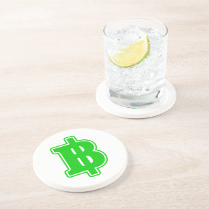 GREEN BAHT SIGN ฿ Thaise ฿ Zandsteen Onderzetter