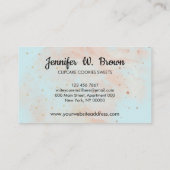 Green Baker Pastry Waterverf Aardbeien Cupcake Visitekaartje (Achterkant)